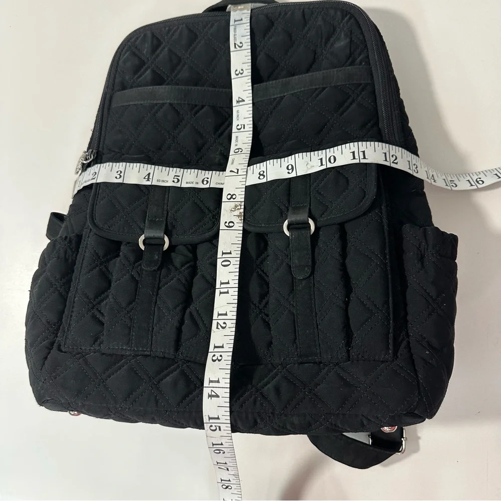 Vera Bradley Black Quilted Campus Back-pack Microfiber - Picture 12 of 14